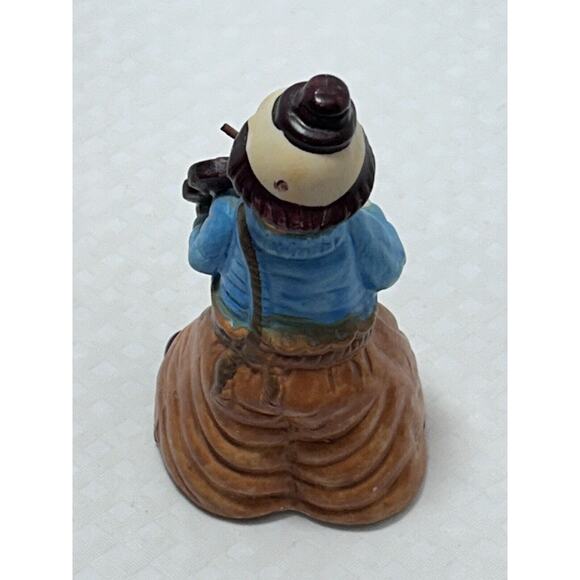 Vintage Happy Violin Hobo Clown Porcelain Figural Bell J.S.N.Y., Taiwan, 4.5” - Picture 5 of 10